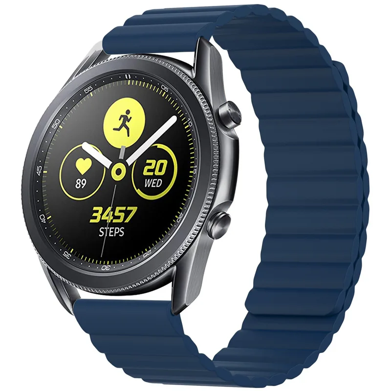 Ремешок силиконовый для Samsung Galaxy watch 3 Active 2 Huawei 3/GT/GT2 сменный браслет с магнитной