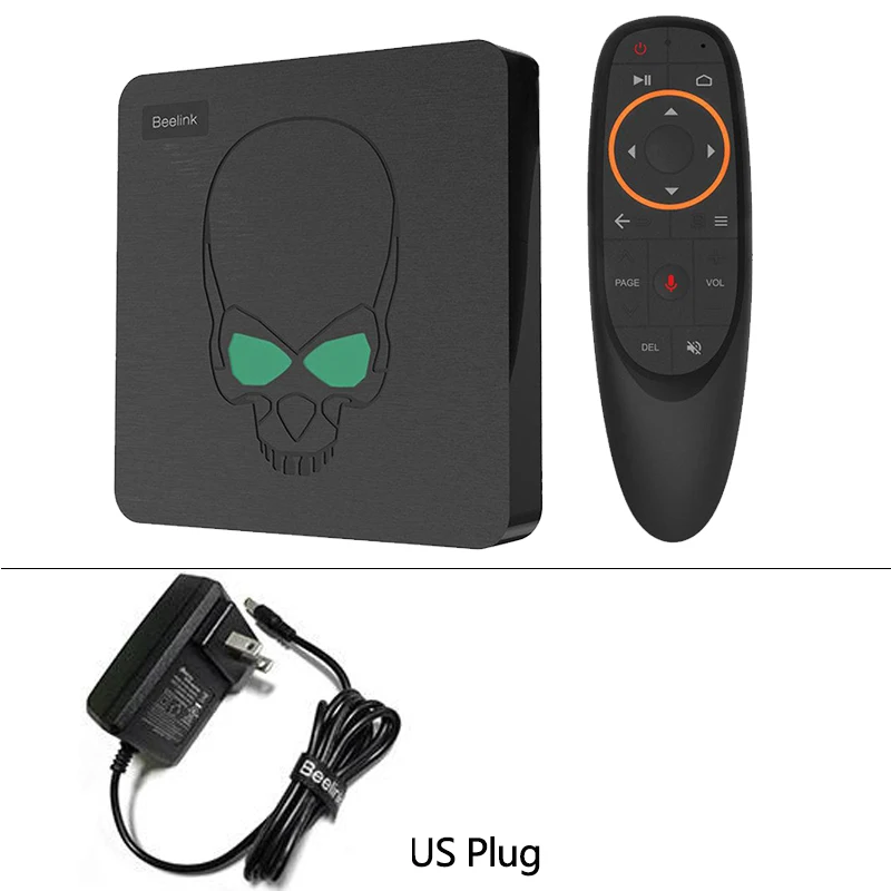 Beelink GT-King Android 9,0 четырехъядерный Bluetooth 4,1 tv BOX Amlogic S922X 4G/64G 2,4G+ 5G 1000M LAN Wifi USB 3,0 голосовой пульт дистанционного управления - Цвет: US Plug