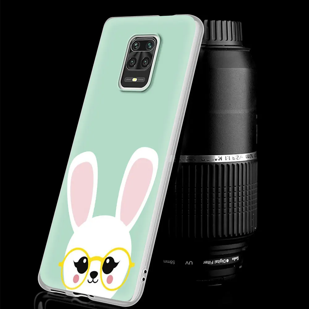 

Silicon Phone Case For Xiaomi Redmi Note 9S 8 Pro 9 7 8T 10 9C 7A 8A 9A 6A K30 Pro 6 Soft Matte Cover Cute Rainbow Rabbit Anime