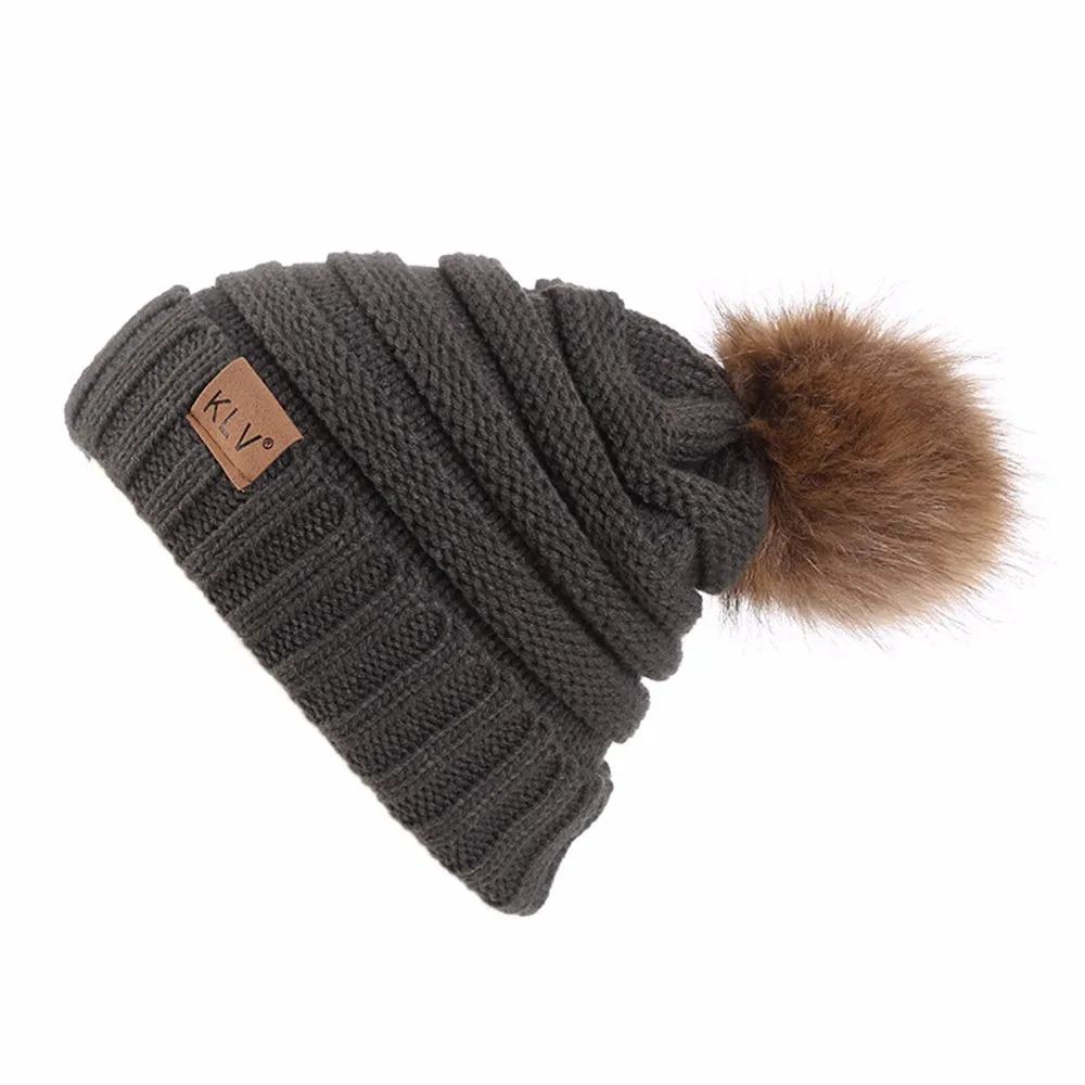 Модная зимняя шапка Skullies Beanies теплая с помпоном мужская и женская вязаная уличная