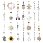 1 шт., циркониевое кольцо для пупка, из нержавеющей стали