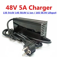 48v 5a charger 17s 16s lifepo4 58 4v 13s 14s li ion 54 6v 58 8v smart charger for ebike scooter motorcycle motor battery