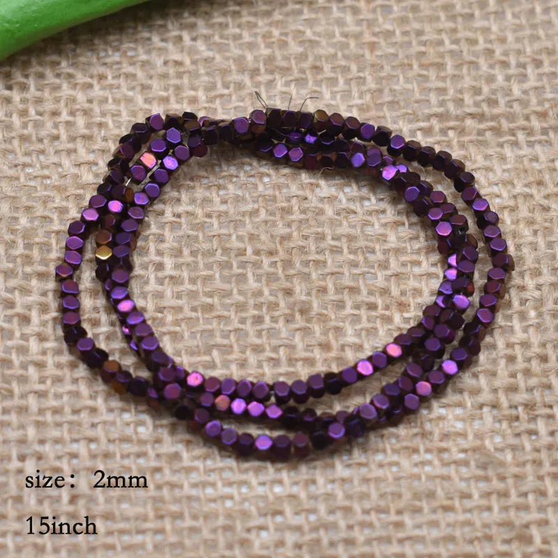 29-2mm 1,5 мм Цветные Квадратные бусины 274 шт Бусины из натурального камня гематит свободные Квадратные бусины для самостоятельного изготовления ювелирных изделий подарочные серьги - Цвет: 29-2mm