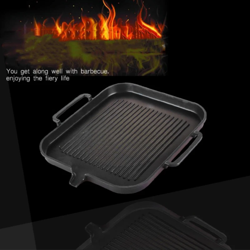 induction cooker baking tray square barbecue tray teppanyaki smokeless non stick barbecue pot barbecue supplies free global shipping