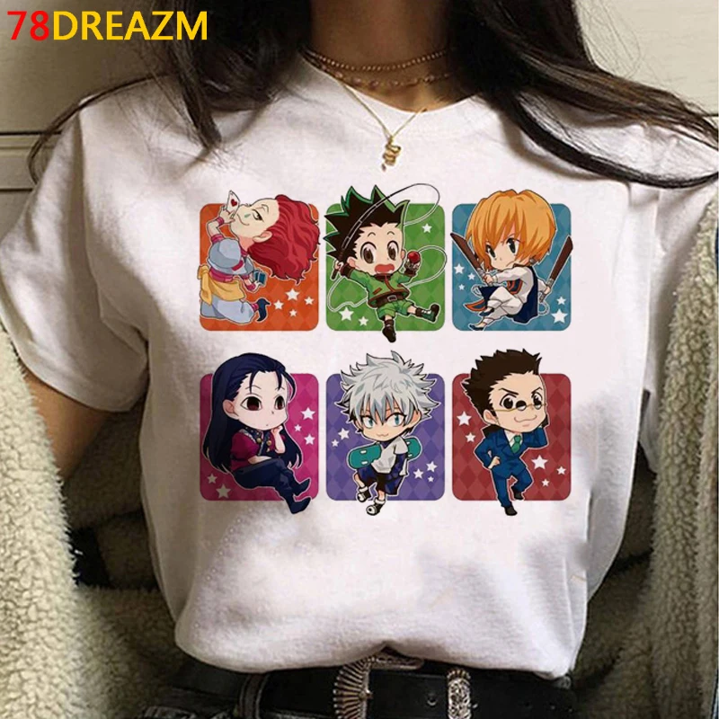 

Hunter x Hunter clothes women streetwear white t shirt grunge aesthetic casual t-shirt graphic tees women kawaii