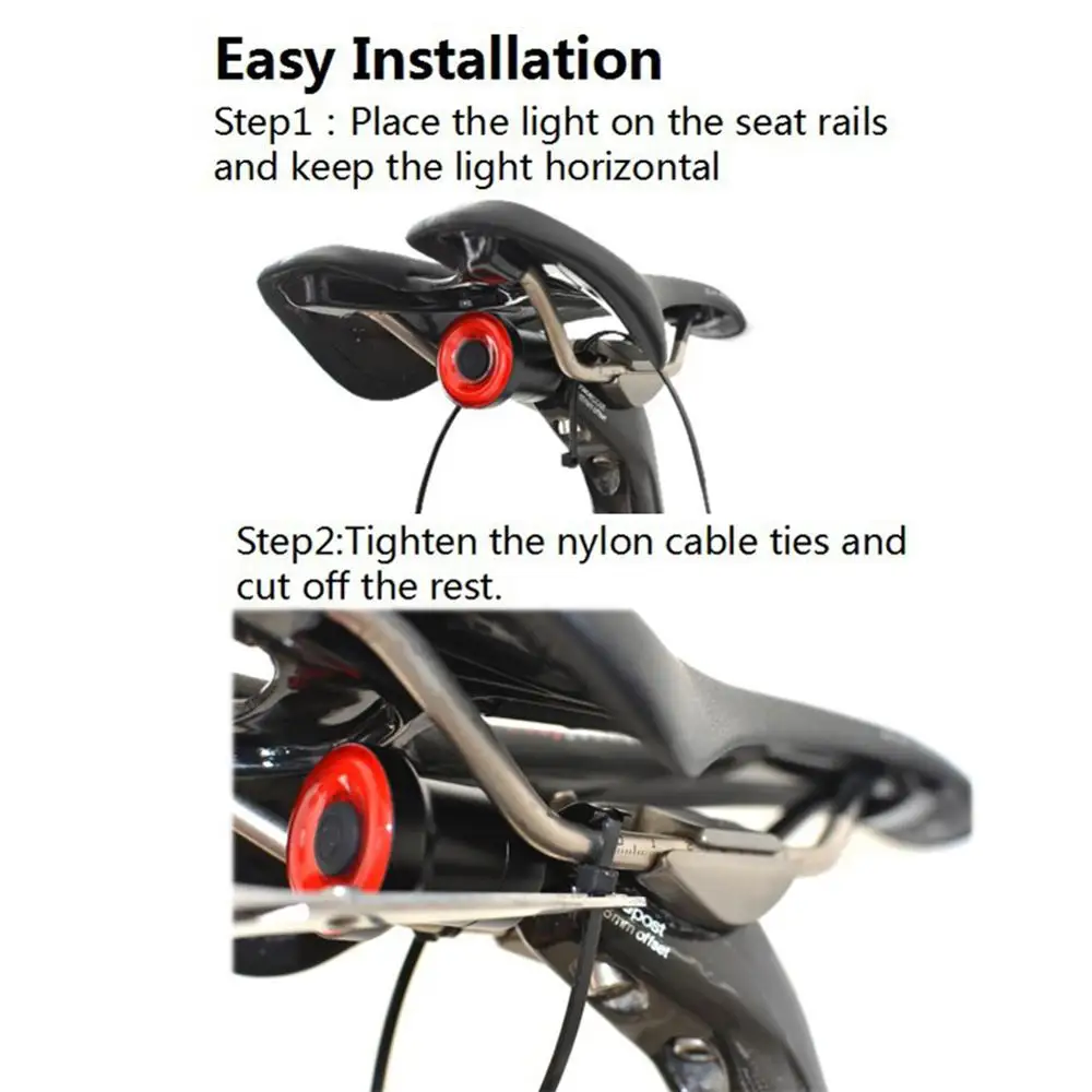 Мини велосипедный стоп сигнал интеллектуальный сенсорный задний фонарь USB