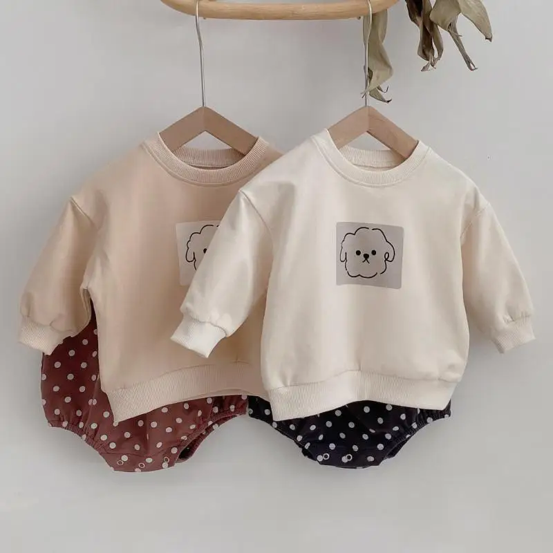 Осенний комплект одежды для новорожденных мальчиков хлопковый свитер с длинными