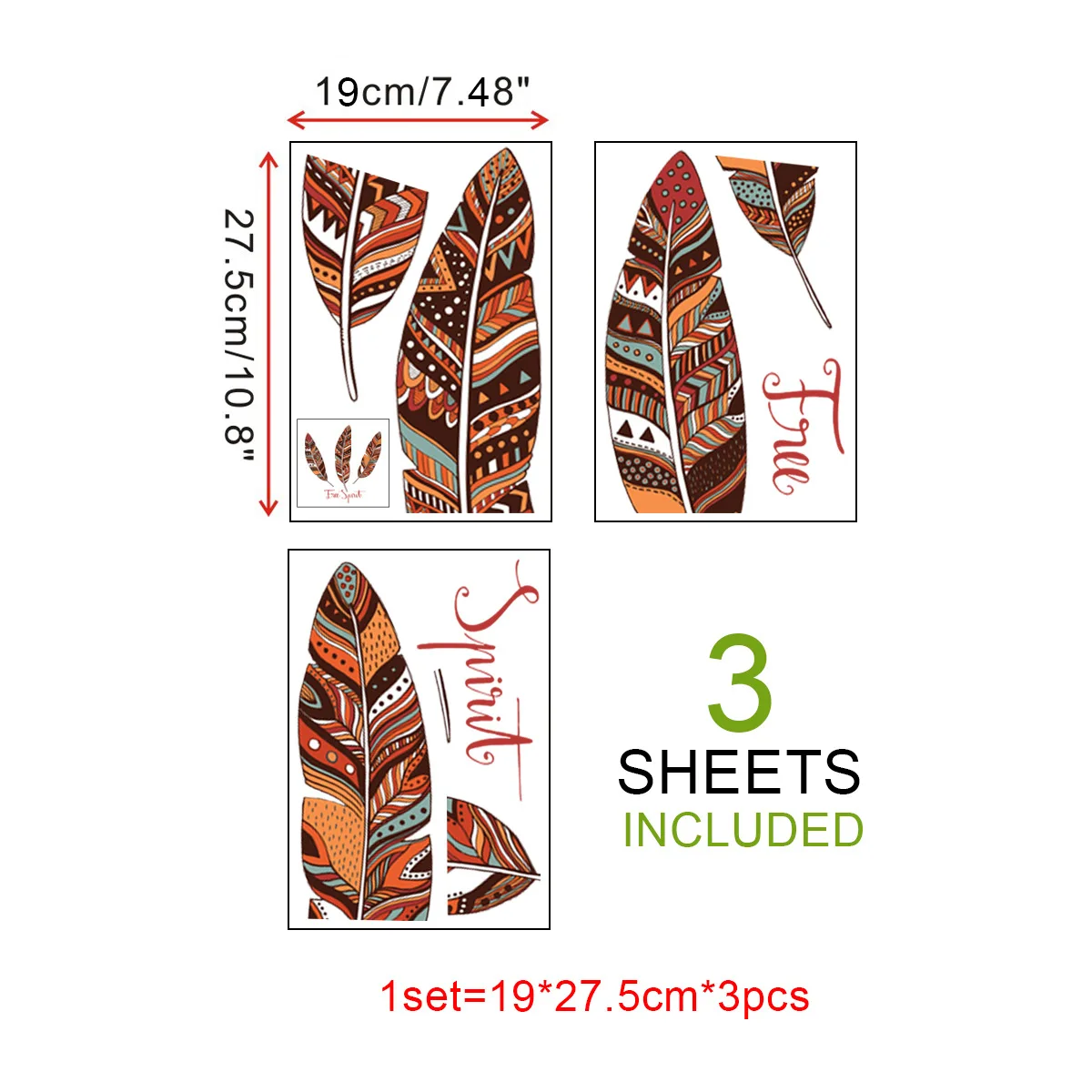 Креативные красочные настенные Стикеры с перьями наклейки для детской комнаты