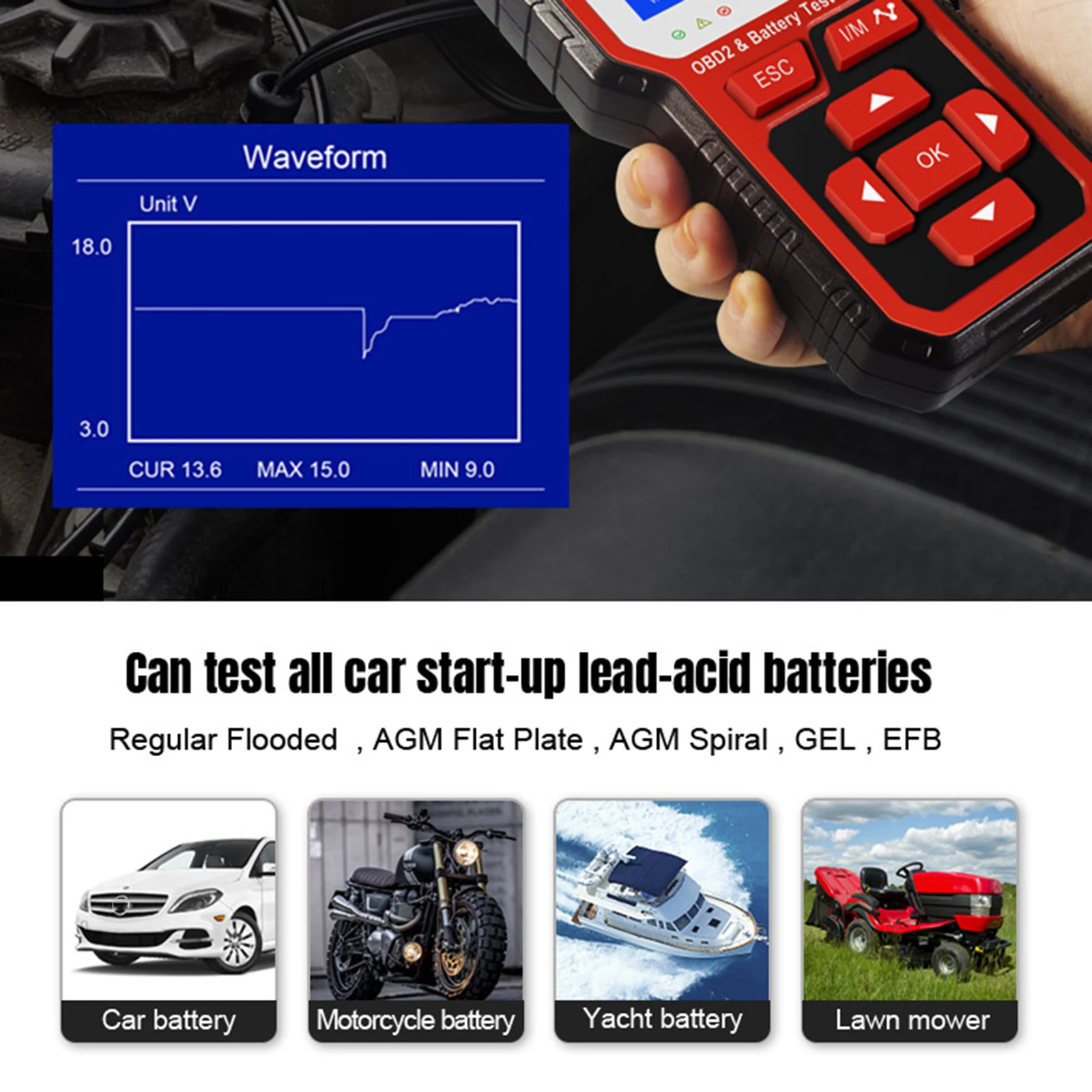 

2 in 1 OBD2 Scanner Car Check Engine Tool Auto Diagnostic Scanner