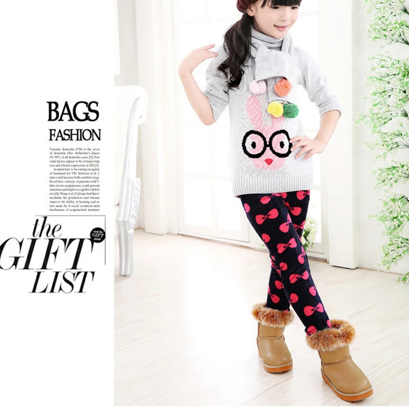

Girls Pants Winter Autumn Fall Kids Fashion Thick Warm Children Clothes Leggings