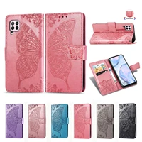 luxury pu leather case for huawei p40 lite e pro y7p wallet embossed butterfly flip cover on for huawei p30 pro phone capa coque