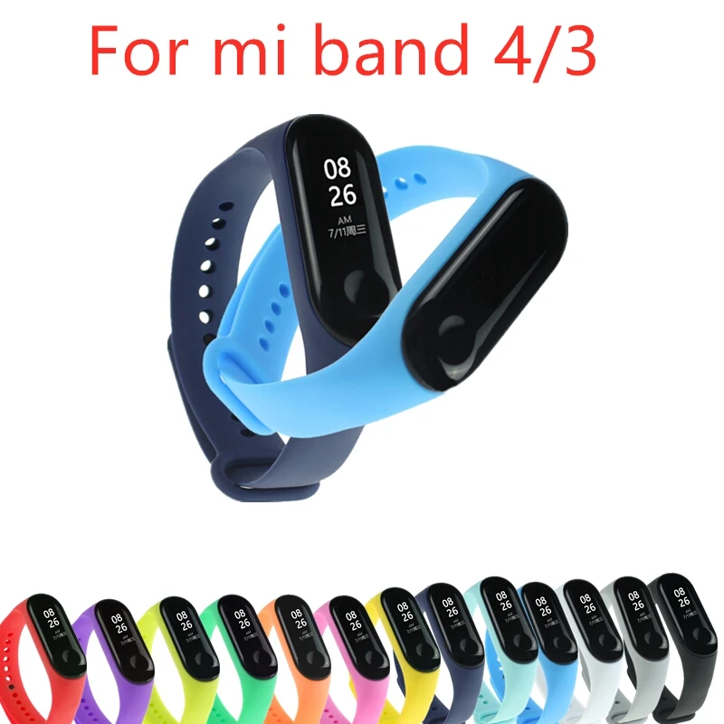 Для Xiaomi mi Band 4 3 ремешок силиконовый браслет для аксессуары band сменные цветные