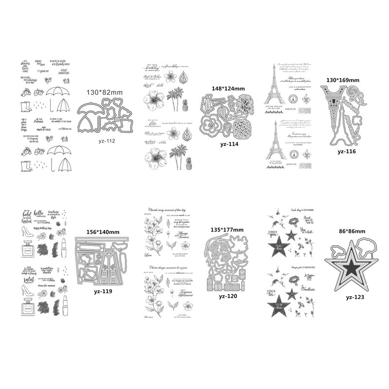 2020 новые штампы и металлические для изготовления бумаги Цветочный Зонт Эйфелева