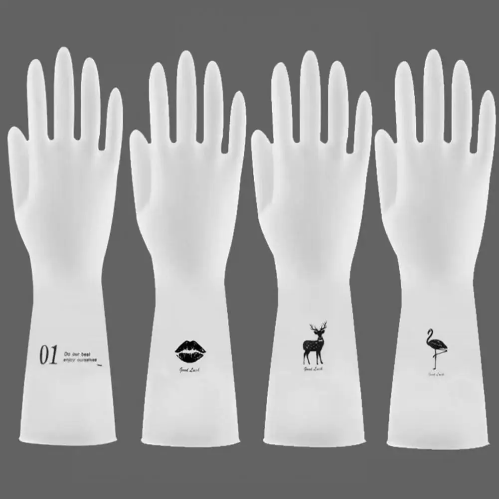 

1 Pair Non-sliding Tear-resistant Cleaning Glove Rubber Practical More Thicken Dishwashing Glove for Home