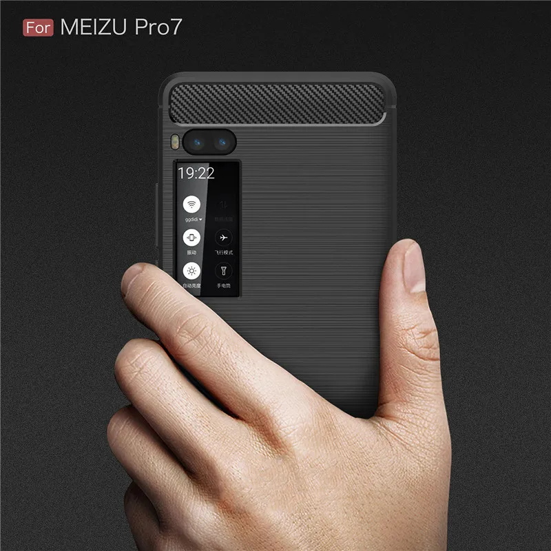 Фото Роскошный чехол из углеродного волокна для Meizu Pro 7 силиконовый ударопрочный Роскошный чехол из углеродного волокна для Meizu Pro 7 силиконовый ударопрочный