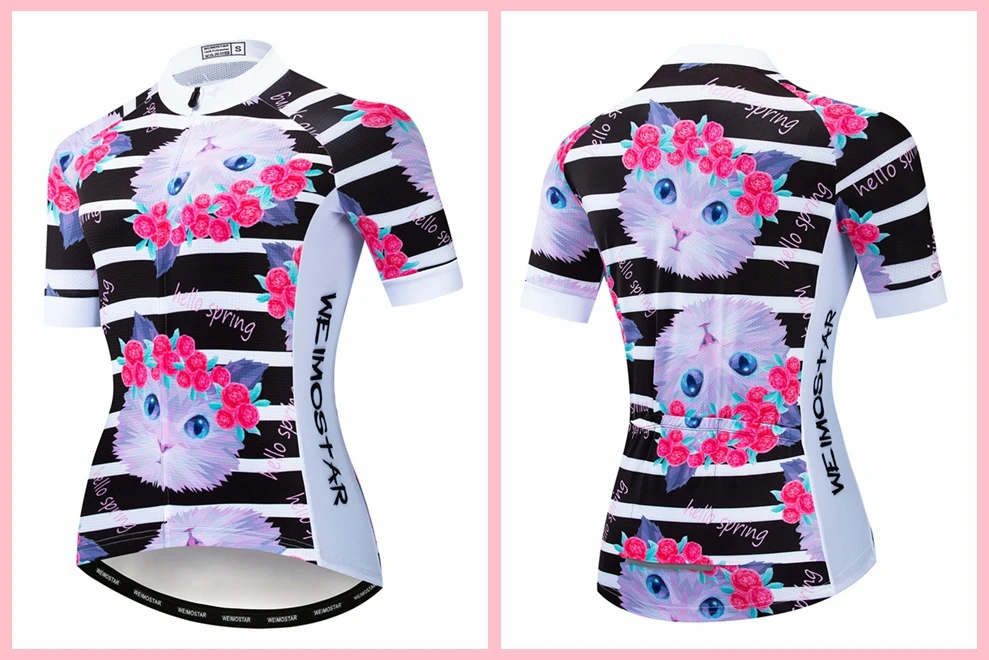 Велоспорт Джерси Женский велосипед MTB Топ Ropa Ciclismo Maillot велосипедный костюм Горный Дорожный велосипед велосипедная рубашка женские кошки черный
