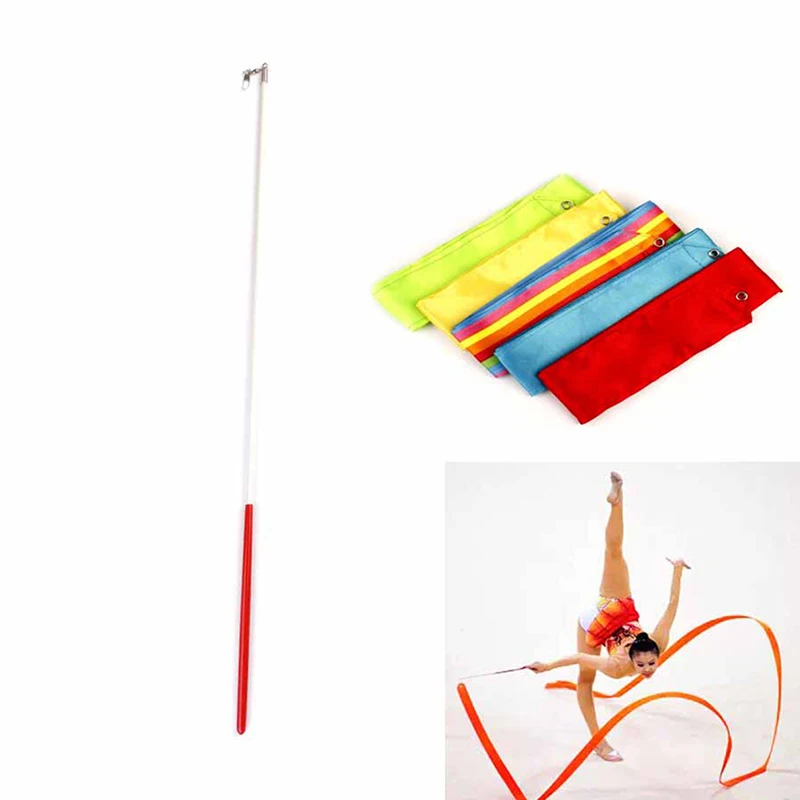 

6M Dance Ribbon Gym Rhythmic Art Gymnastic Ballet Streamer Twirling Rod