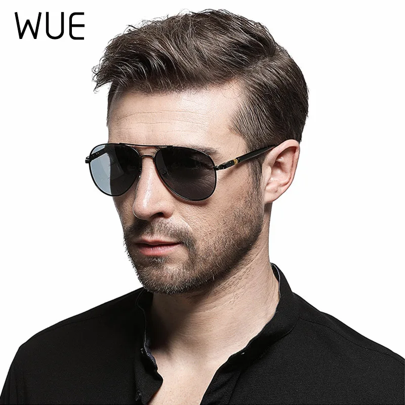

WUE Classic Pilot Polarized Photochromic Sunglasses Men Women Alloy Frame Brand Designer Glasses For Driving Fishing Shad