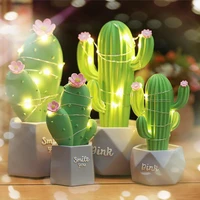 romantic cactus led night light cute table lamps baby kids bedroom decor night light crafts home decoration lighting