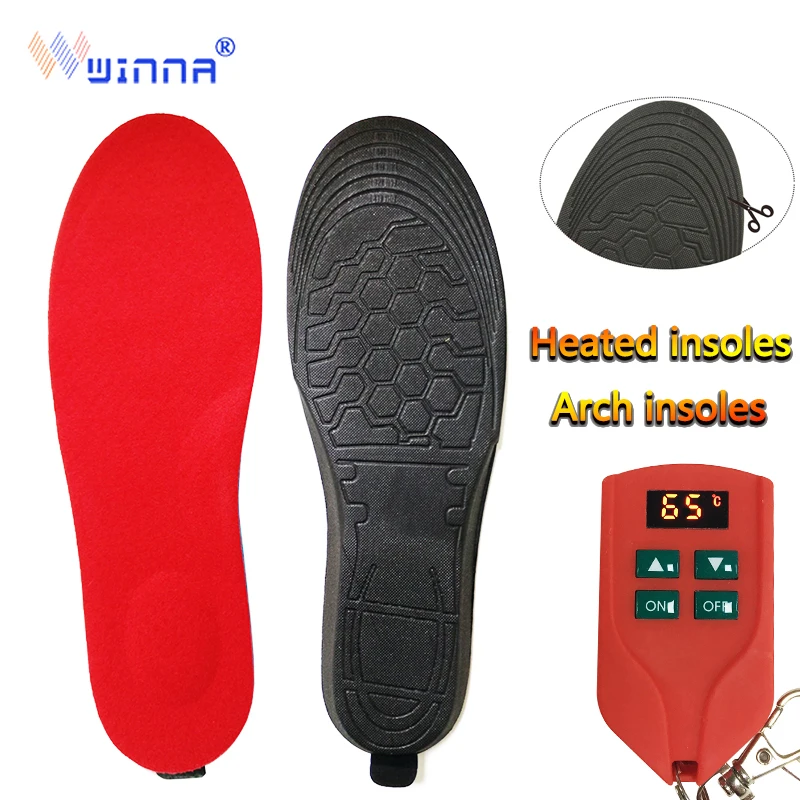 저렴한 LED 디스플레이로 충전식 무선 온열 깔창, 원격 제어 난방 신발 깔창 배터리 발 워머 야외 작업 이상적