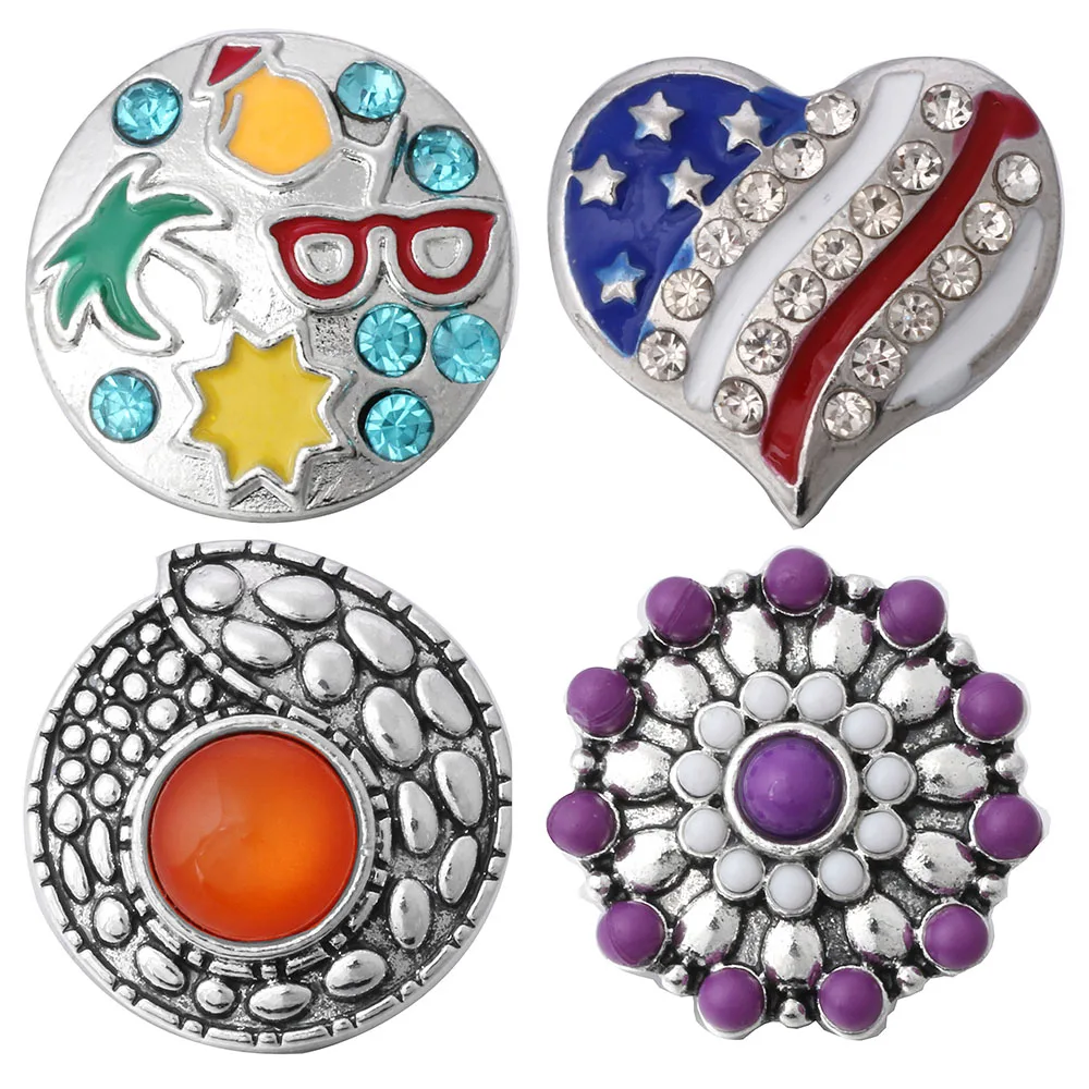 5 шт./лот новинка 18 мм оснастка ретро цветок кнопки праздник любовь сердце