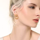 LOVR новые эффектные трендовые серьги для женщин многоцветные Золотые круглые металлические висячие серьги модные вечерние женские благородные ювелирные изделия