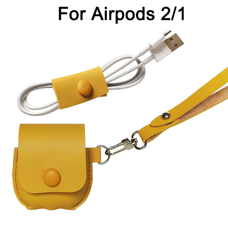 Yellow airpods 2 1 Сказочный кожаный чехол для Apple Airpods Pro, противоударный ремешок для наушников, чехол для AirPods 3 2 1, чехол для зарядки, защитный чехол - Цвет: Yellow airpods 2 1