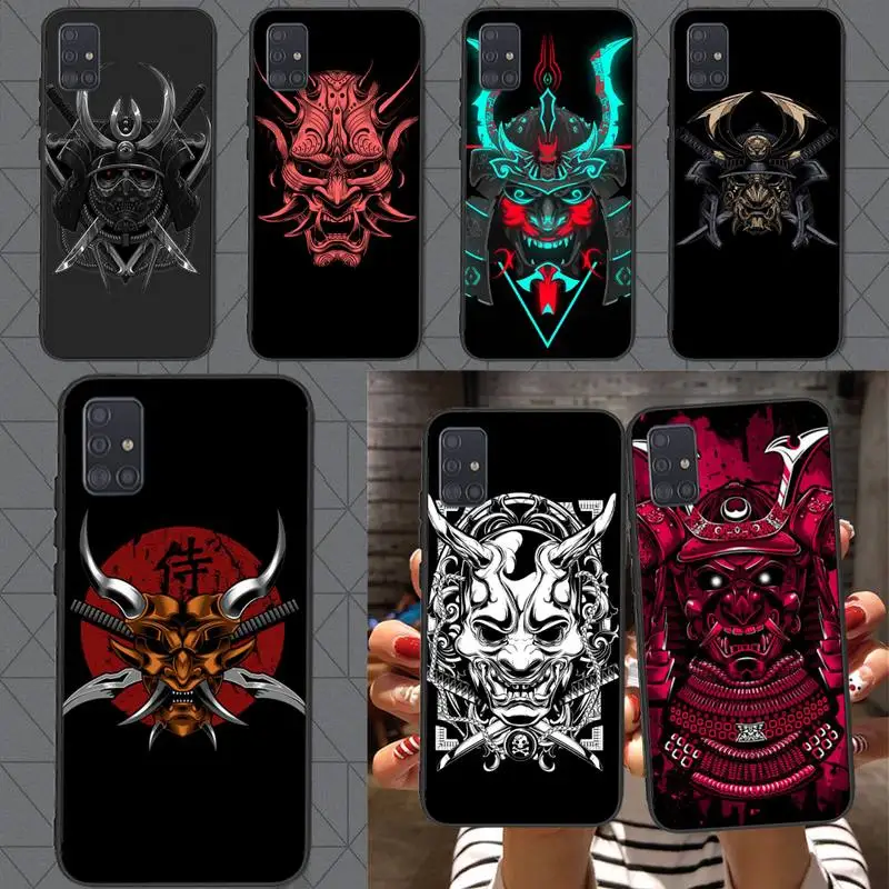 

Japanese samurai oni mask Soft Rubber Phone Case For Samsung A02 A20 A30 A31 A32 A40 A50 A51 A52 A70 A71 A72 A80 A91 TPU cover