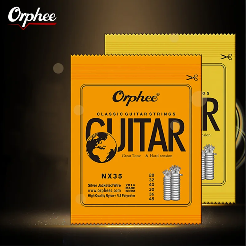 

Hot Classic Classical Guitar Strings Nylon and Silver Plated Wire Hard/Normal Tension 028-043/028-045 Drop Ship