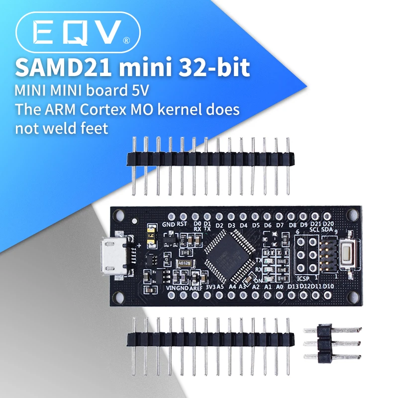 

SAMD21 M0-Mini. 32-bit ARM Cortex M0 core. Pins UnSoldered. Compatible with Arduino Zero, Arduino M0. Form Mini