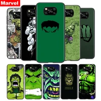 marvel avengers hulk for xiaomi poco f3 f2 f1 m3 m2 c3 x3 x2 nfc pro play mix 3 a3 a2 a1 6 5 cc9 lite soft phone case