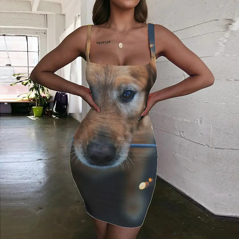 

Женское платье с 3D-принтом KYKU, черное платье с лямкой на шее, без рукавов, лето 2019