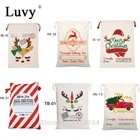 Рождественские мешки Санта Клауса, 44 стиля, холщовые мешки на шнурке, винтажный Подарочный мешок Санта-Клауса в рустикальном стиле для Рождественского украшения, 50x70 см