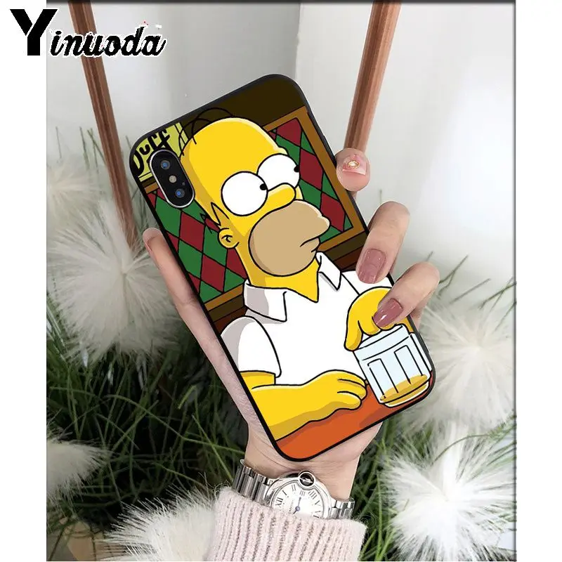 Yinuoda Забавный мультфильм Симпсон аниме мягкий, силиконовый, из ТПУ чехол для телефона Apple iPhone 8 7 6S Plus X XS MAX 5 5S SE XR чехол