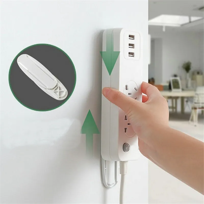 

5/15pcs Self-Adhesive Magic Plug Holder Seamless Punch-free Plug Sticker Wall Fixer Fixator Plug-in Removable Wall-Mounted Fixer