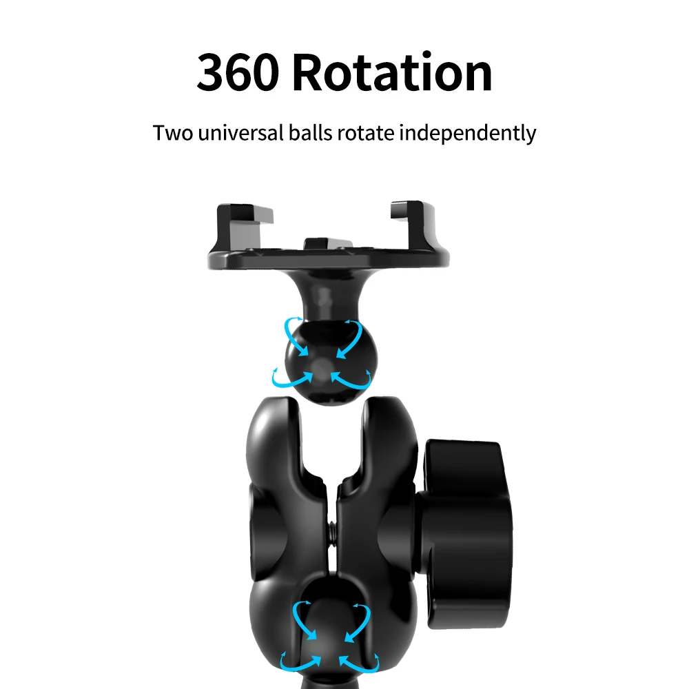 TELESIN Motorcycle Rear Mirror Mount Rail Adjustable Ram Mounts Phone Holder For GoPro Hero 9 8 7 6 5 Osmo Action Insta360 ONE R |