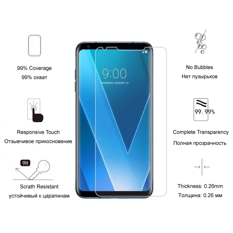 2 шт. для LG V30 H930 US998 6 0 дюйма 2.5D 9H твердое Закаленное стекло Защитная стеклянная