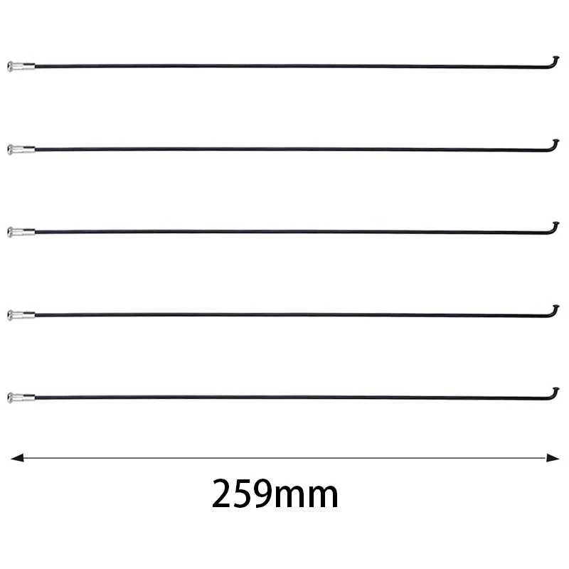 

36Pcs 14G J Bend 259mm Bicycle Mountain Bike Steel Spokes Bike Spokes with Nipples Wheel Parts