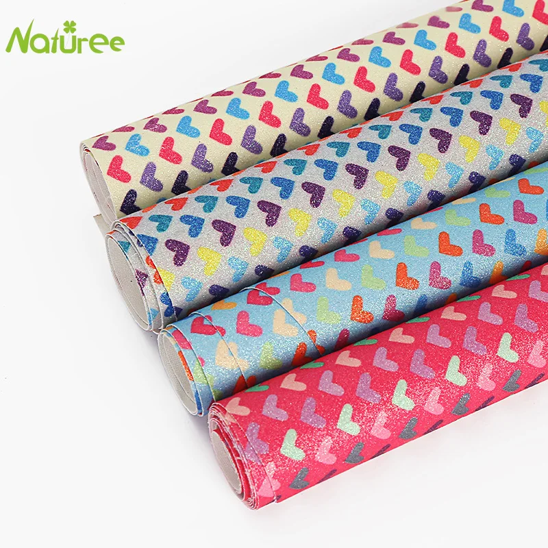 1 4 м * полиуретановая флуоресцентная кожа в форме сердца глитовая кожаная ткань