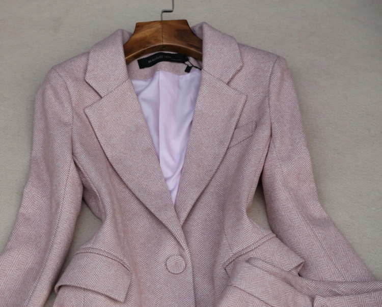 Женский офисный костюм новый модный Элегантный Приталенный шерстяной брюки-клеш