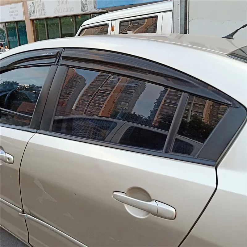 

For Mazda 3 Window Visor Vent Shades Plastic Rain and shine Sun Deflector Guard For Mazda 3 2006-2013 Auto Accessories 4PCS/SET