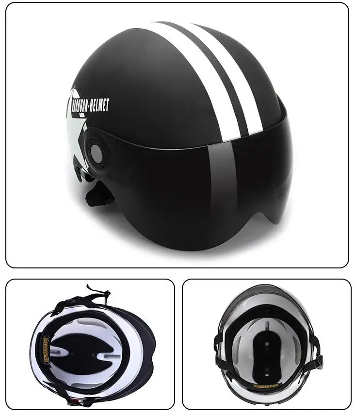 Мотоциклетный шлем половина 3/4 с выдвижной выпадающего солнцезащитный козырек