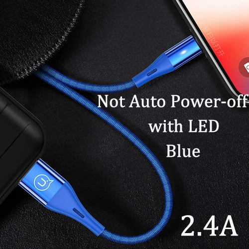 With LED ordinary USAMS 2.4A светодиодный Usb кабель для iphone XS Max 8 7 6 6S 5S XR кабель провод для быстрой зарядки кабель для передачи данных для освещения iphone зарядное устройство - Цвет: With LED ordinary