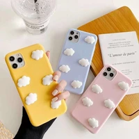 clouds phone case for xiaomi note 7 8 pro cc9e 8se back cover for redmi k30 k20 soft cute shockproof mi coques yellow pink