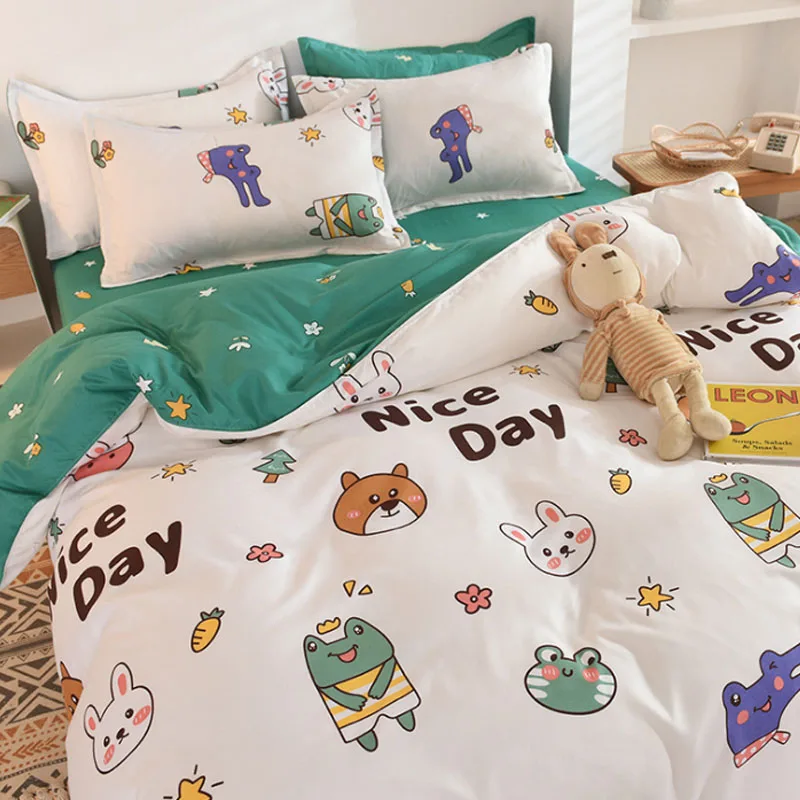 

Bedding Set Home Textile Urban Stylish Simple Duvet Cover Pillowcase Bed Sheet Kid Teen Girl Boy Single Twin Queen Size 3/4PCS