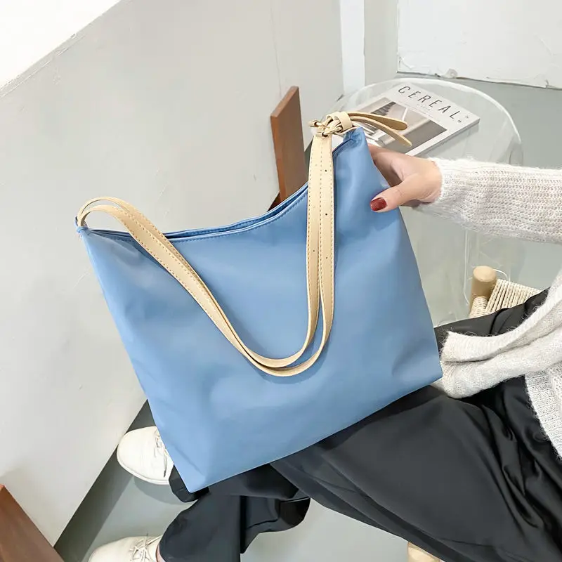 2021 New Fashion Densified Canvas Tote Bag Women's Single Shoulder Large Capacity Handbag Nature Style Casual Female Purse