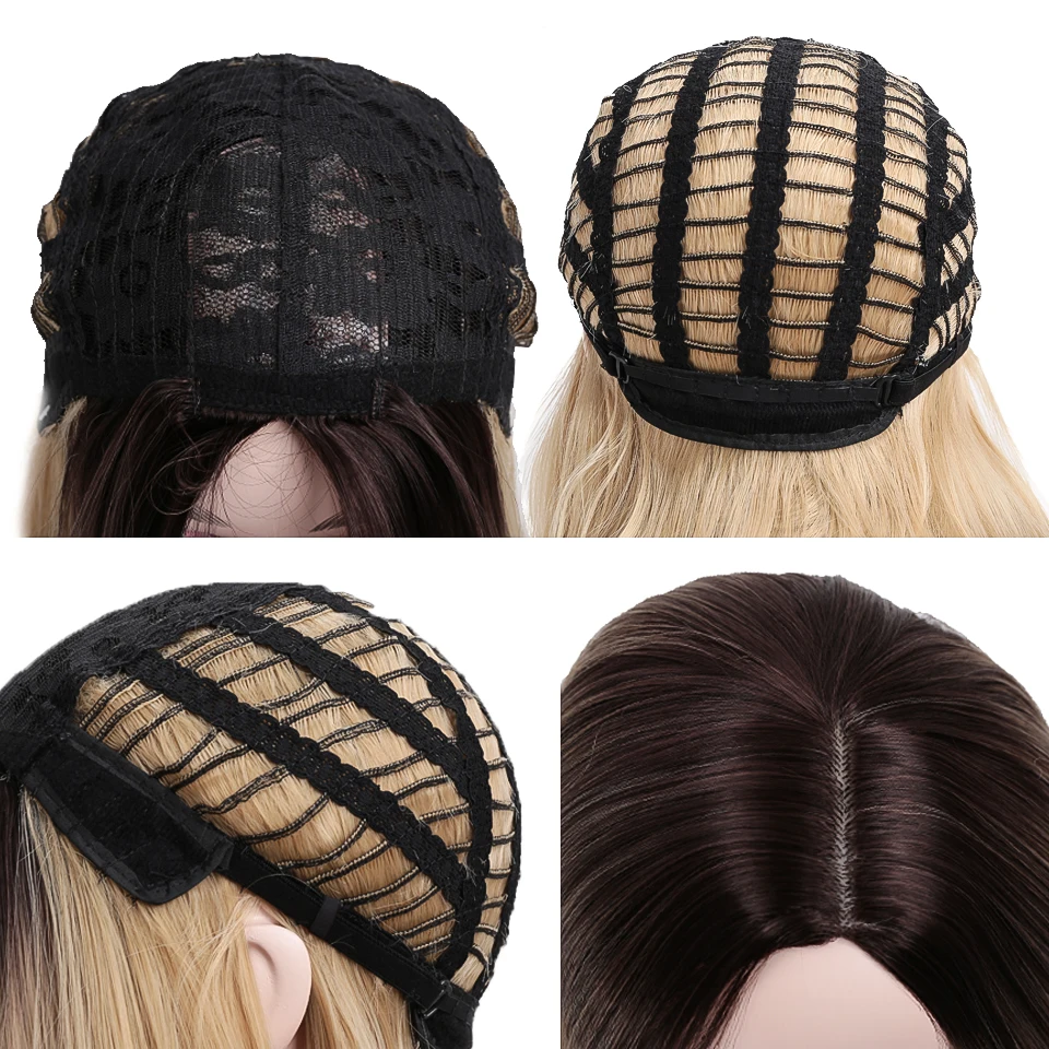 MUMUPI Ombre Brown Blonde Short Straight Heat Resistant Synthetic Hair Wig for Black/White Women Cosplay or Party Bob Wigs | Шиньоны и