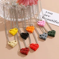 hip hop individuality unique and creative solid color love building blocks mens and womens necklaces 2021 trend jewelry