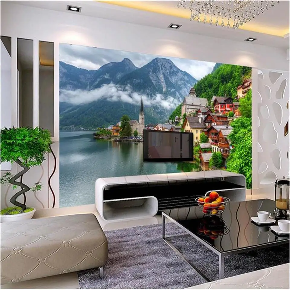 custom 3d photo wallpaper living room bed kids mural European town landscape picture sofa backdrop for wall | Обустройство дома