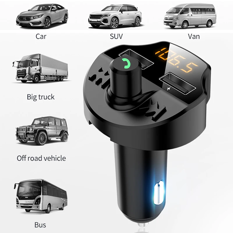 Bluetooth 5 0 автомобиля Зарядное устройство MP3 адаптер для быстрого автомобильного 3.1A